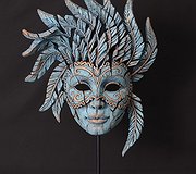 Edge Sculpture - Venetian Carnival Mask Teal