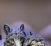 Edge Sculpture - Curled Arctic Fox White