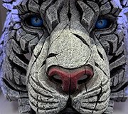 Edge Sculpture - Tiger Bust White